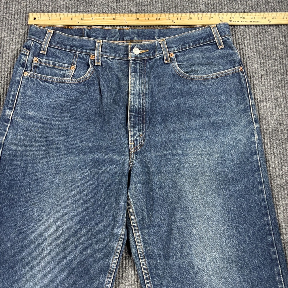 Levi Strauss 550 Relaxed Fit Jeans Men 38x34 Blue Y2K Vintage Black Batwing Tag - Picture 4 of 16